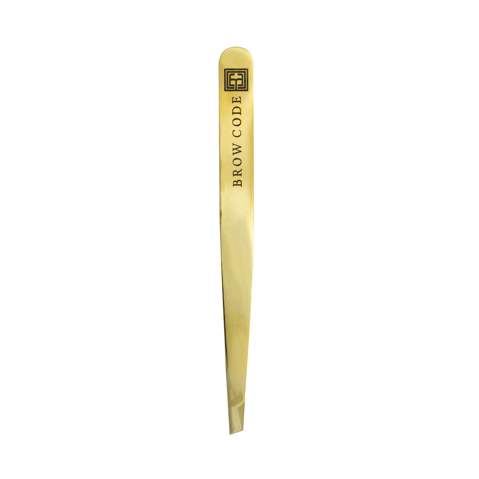 Brow Code Pince à épiler professionnelle 100 % acier inoxydable - Pince à épiler inclinée - Épilation de précision : épilation, forme et style - Anti-rouille