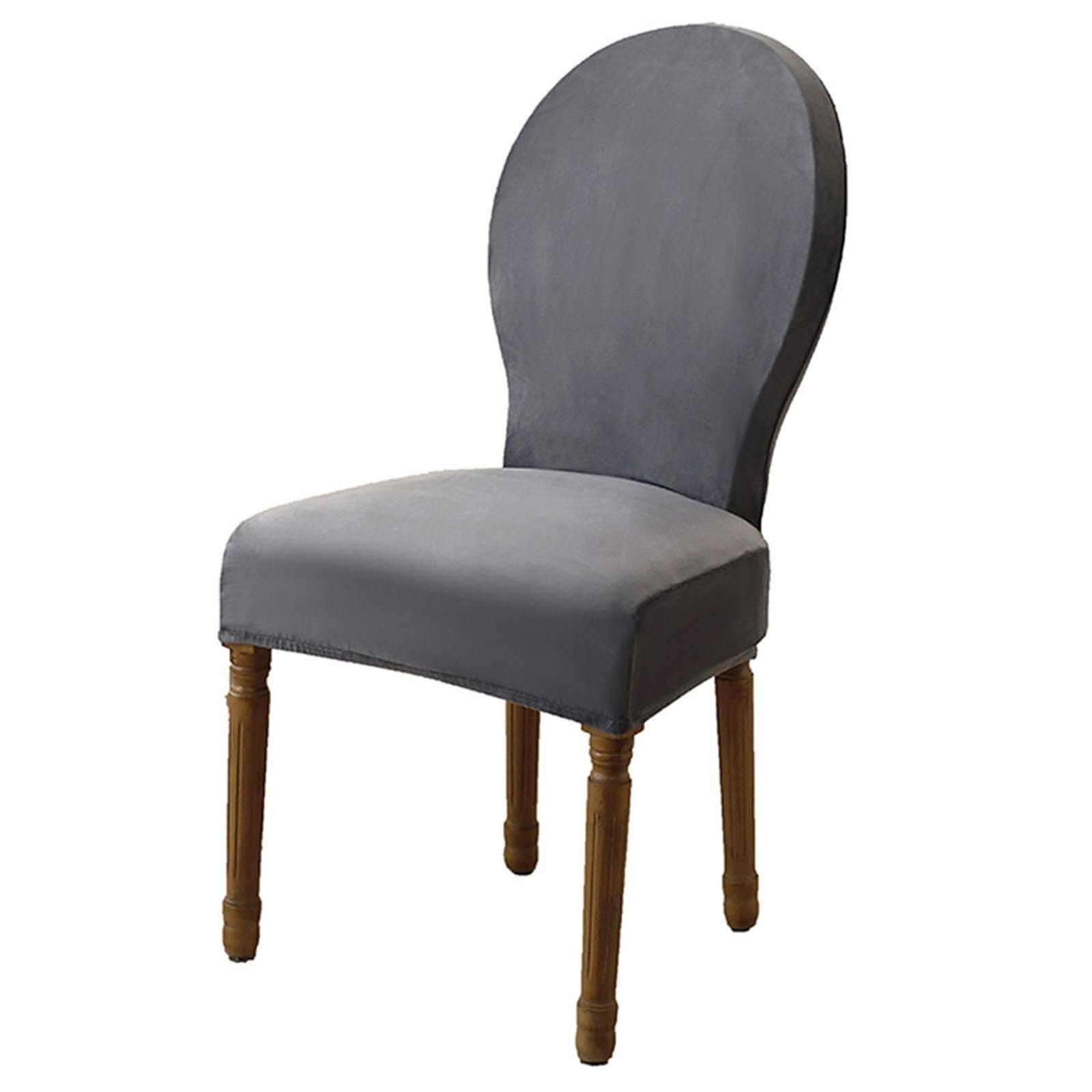 NMVAWIPT Round Back Dining Chair Slipcovers, Velvet French Country Style With Elastic Bottom, Stretch Pet-Friendly Covers(#4,4 PCS)