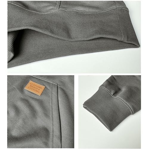 Pull matelassé gris homme col montant taille L à fermeture éclair 1/4
