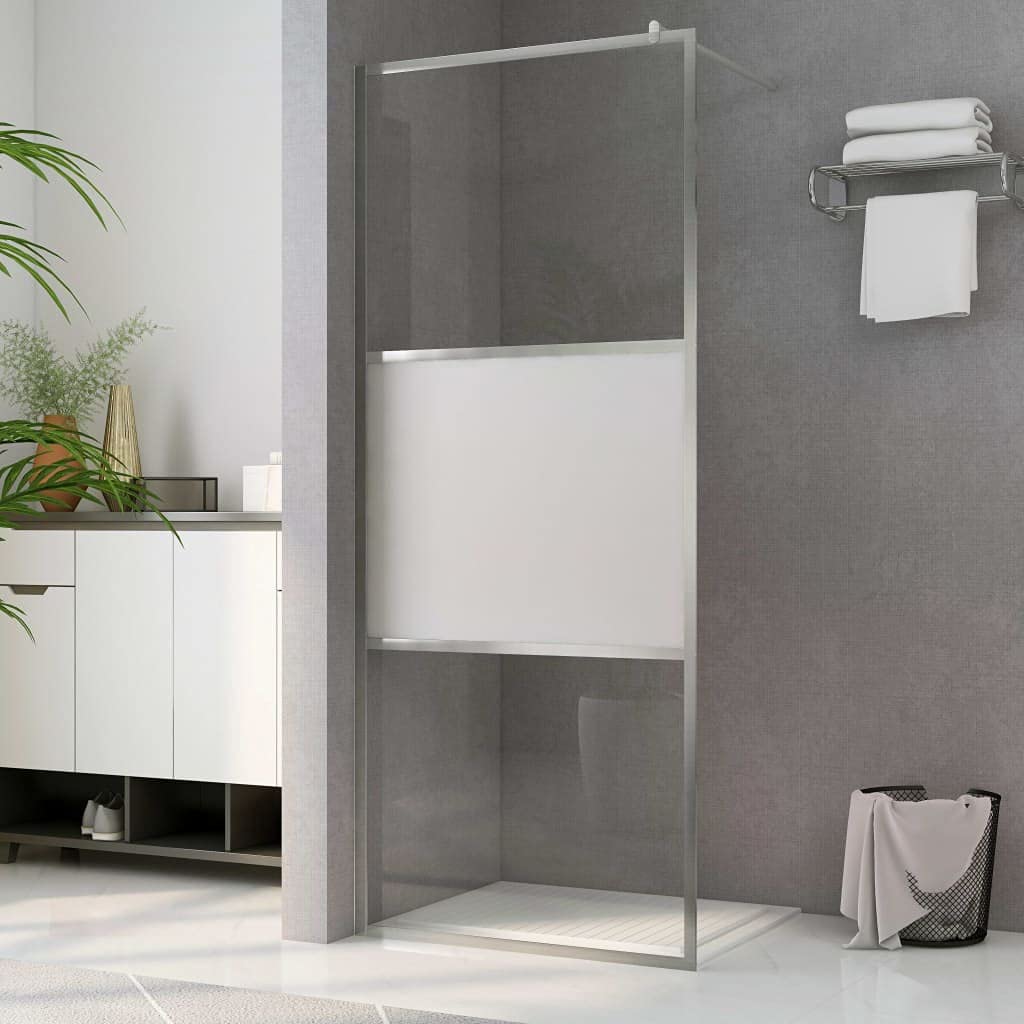 Buy vidaXL Walkin Shower Wall with Half Frosted Shower Screen Partition Enclosure Cubicle