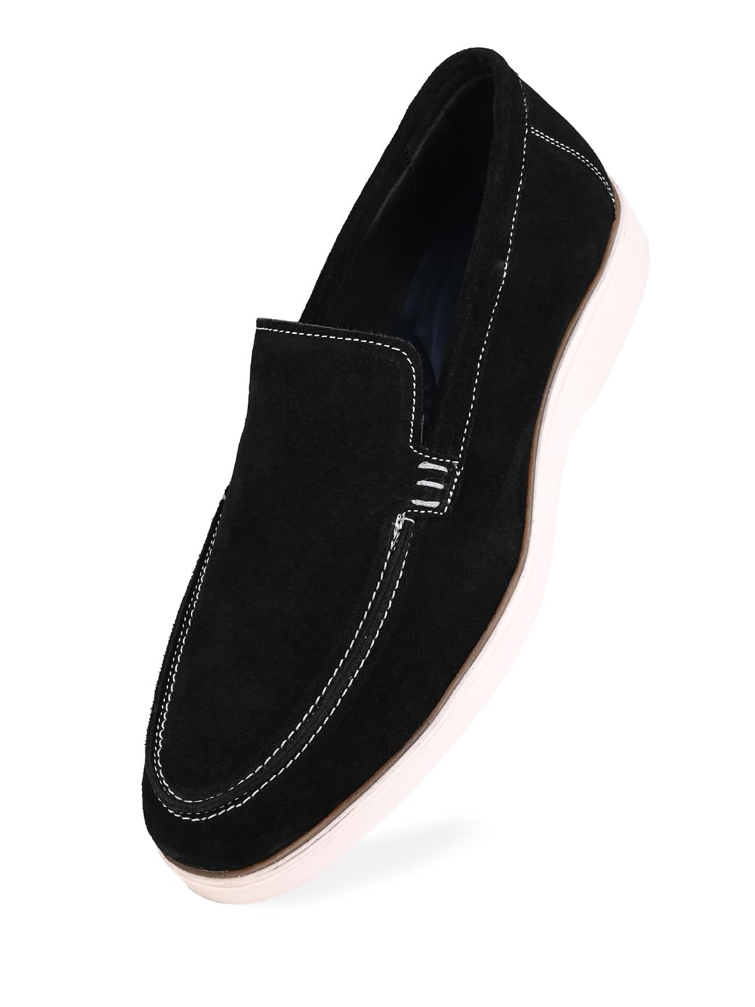 alberto torresi Men's Premium Suede Leather Sneaker Loafers with Dual-Color TPR Sole & Padded Comfort Footbed-picture-11