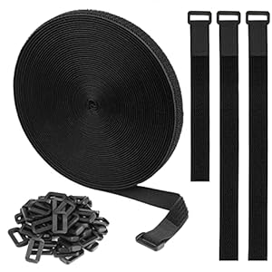 DIQC Velcro Cable Ties Reusable,DIY Cut-to-Length,0.8 in/2cm Wide,Hook and Loop Velcro Cable Straps with Buckles for Home, Garden, Office and DIY (8M*20MM)