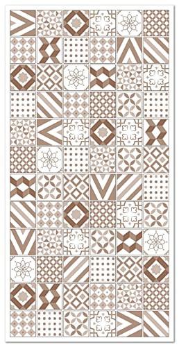 Panorama Alfombra Vinílica - Modelo Hidráulica Love Marrón 40x80 cm - Varios tamaños - Decoración Hogar, Cocina, Salón