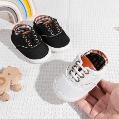 Image of Infant Baby Boys Girls Canvas Sneaker Toddler Slip On Anti Skid Newborn First Walkers Candy Shoes for 0-18 Months
