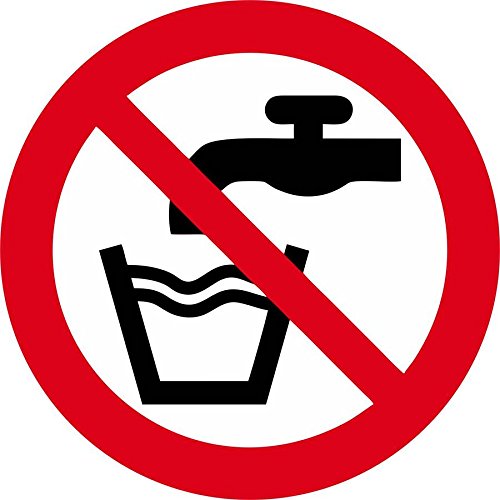Akachafactory Zelfklevende stickers voor water, niet drinkbaar, niet verboden, drinkbordje.