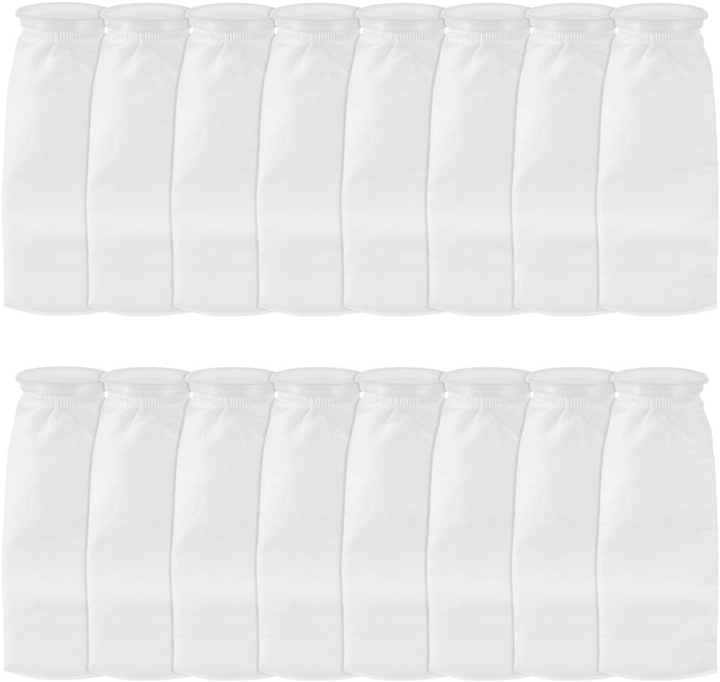 4 X 15 Bags, Microfiber 200Μm Tank for Freshwater Saltwater 16 Ring Inches Pcs Ring Long Aquarium Aquarium for Tanks, Fish Socks Filter Filter Fish
