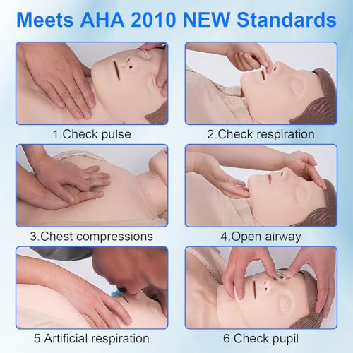 Image of CPR Dummy Manikins Training Kit, Professional CPR Mannequin Test Dummies Adult with Medium Skin MCR Med-ical Accessories, CPR Training Dummy Set for Classroom or Research Centers