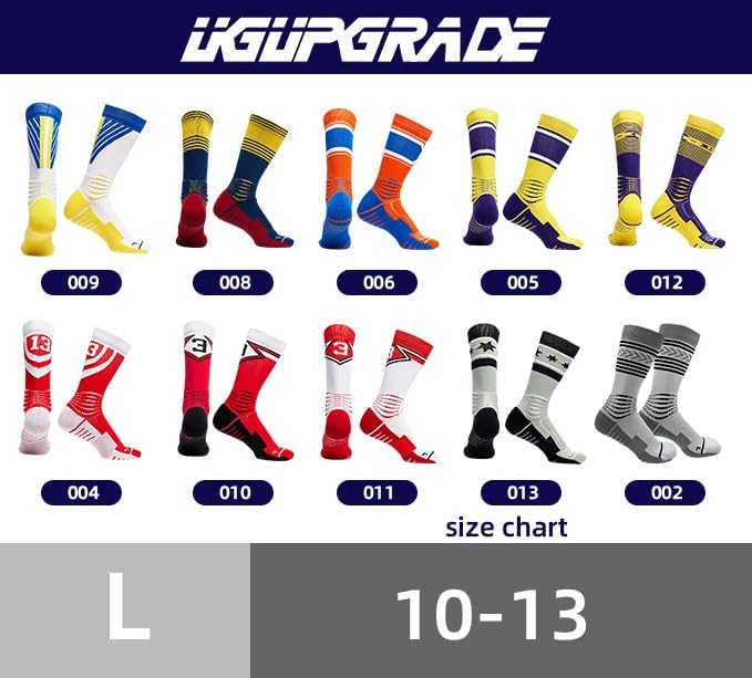 Compression Cushioning Basketball Socks,Shock Absorbing and Anti-slip,Thick Bottom Tall Design,Men Women,3 Pair