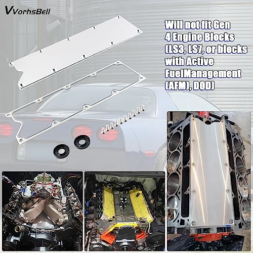 Image of LS Gen3 Valley Cover Pan Plate Compatible with LSX LS1 LM7 LR4 LQ4 LS6 L59 LM33 LQ9 LM4 Chevy GMC Silverado Sierra SUV