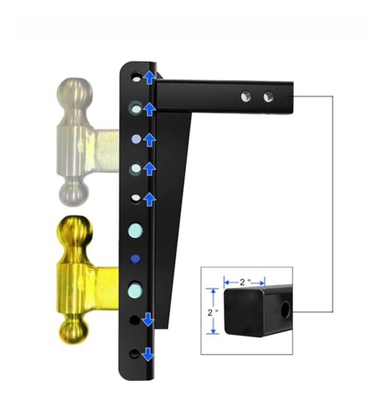 Gancio di traino, 10000Lbs 7.5 "Drop Regolabile Con Attacco A Sfera For Rimorchio Traino 2-5/16" Rise Channel-Style RV Parts Camper Caravan Accessorie