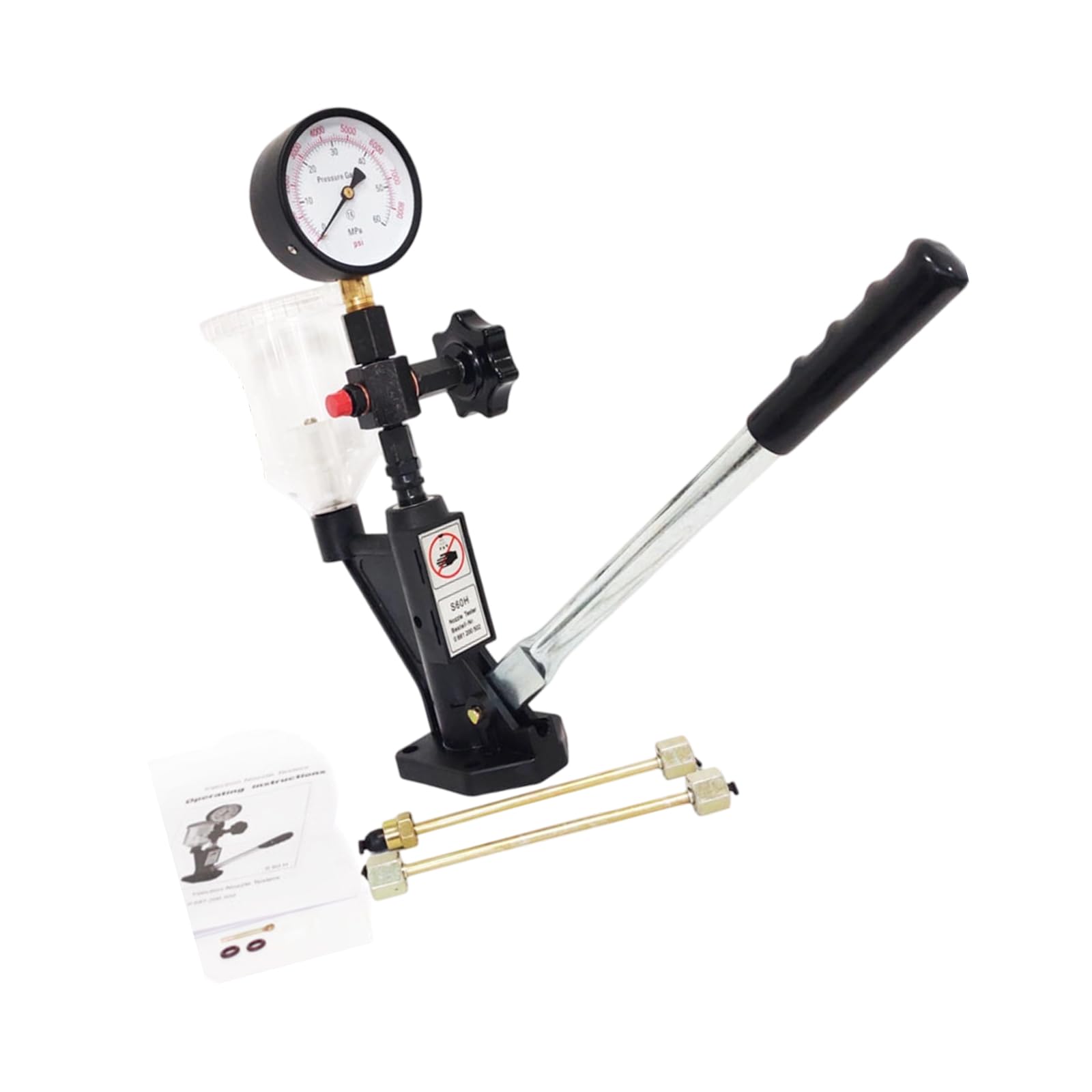 Tester di pressione del fluido di combustione 0 600 MisurazioneForo del pistone da 10 mm per analisi e manutenzione del motore Siringhe Tester di pressione