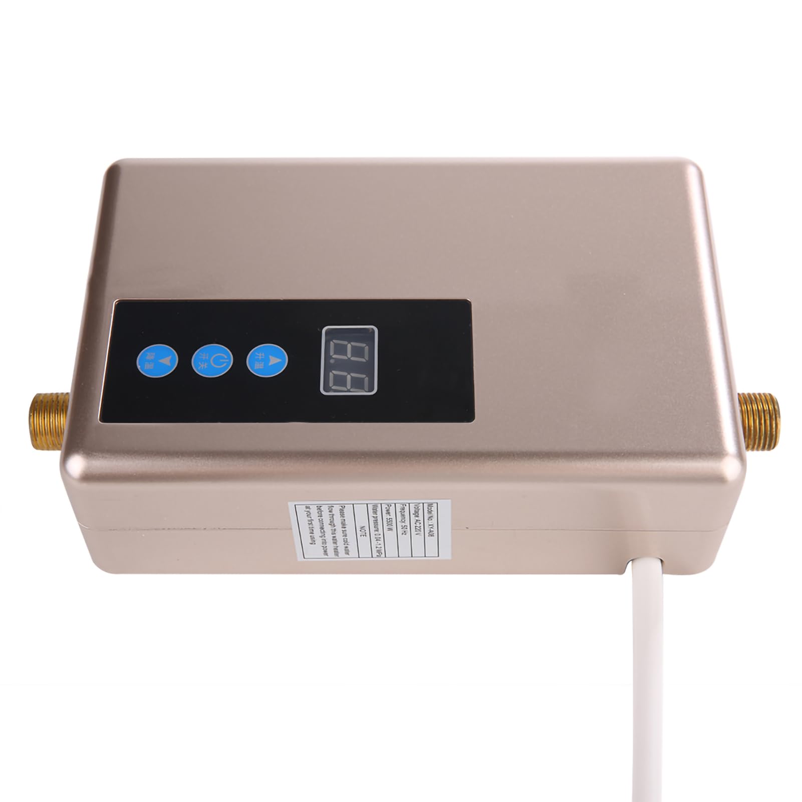 Riscaldatore di Acqua Calda Senza Serbatoio, 220V Istantaneo Scaldabagno Elettrico Mini Doccia per Il Lavaggio Della Del Bagno di Casa - Digital Dispaly 5.5Kw (Argento)