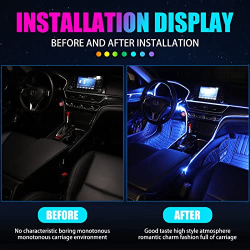 Miytsya 1 Pc Car Led Strip Lights, 16 Million Colors 5 In 1 With 236 Inches Fiber Optic, Multicolor Rgb Car Interior Lights Automobile Ambient Neon Lighting Kit With Wireless Bluetooth App Control #TOP2