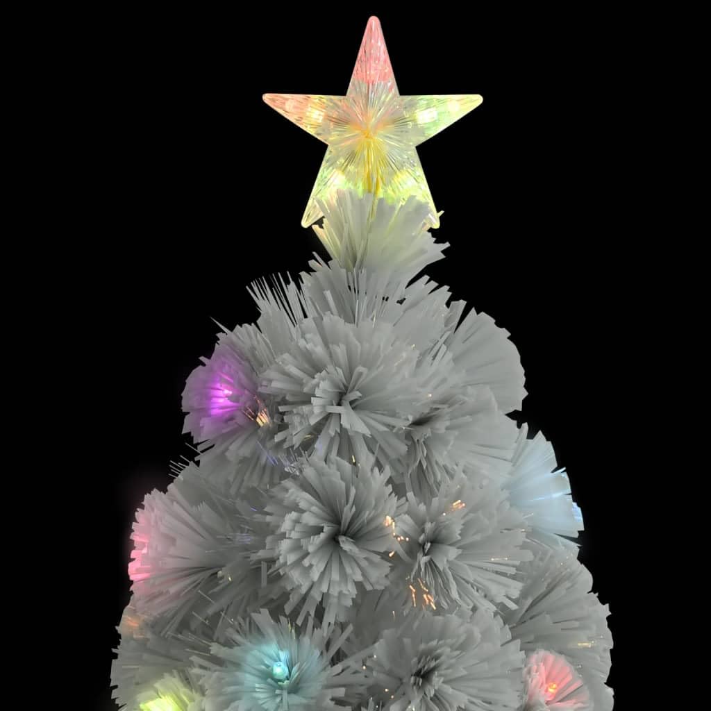 Sztuczna choinka z oświetleniem, biała 150 cm, włókno szklane i LED, 170 gałązek, w zestawie stojak, do świątecznej dekoracji