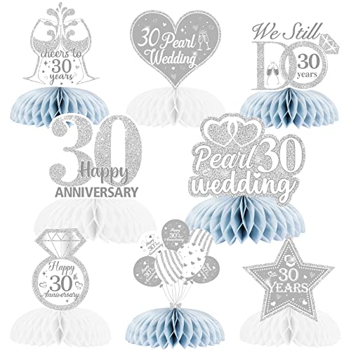 Fangleland 8Pcs Pearl Wedding Anniversary Table Decorations