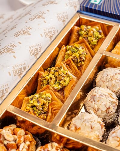 Image of Bharat Baklava Assorted Gift Box 650g | Premium Dry Fruit Baklava Sweets | Cashew, Almond, Simsimia & Finger Baklava | Luxury Festive Gift Hamper