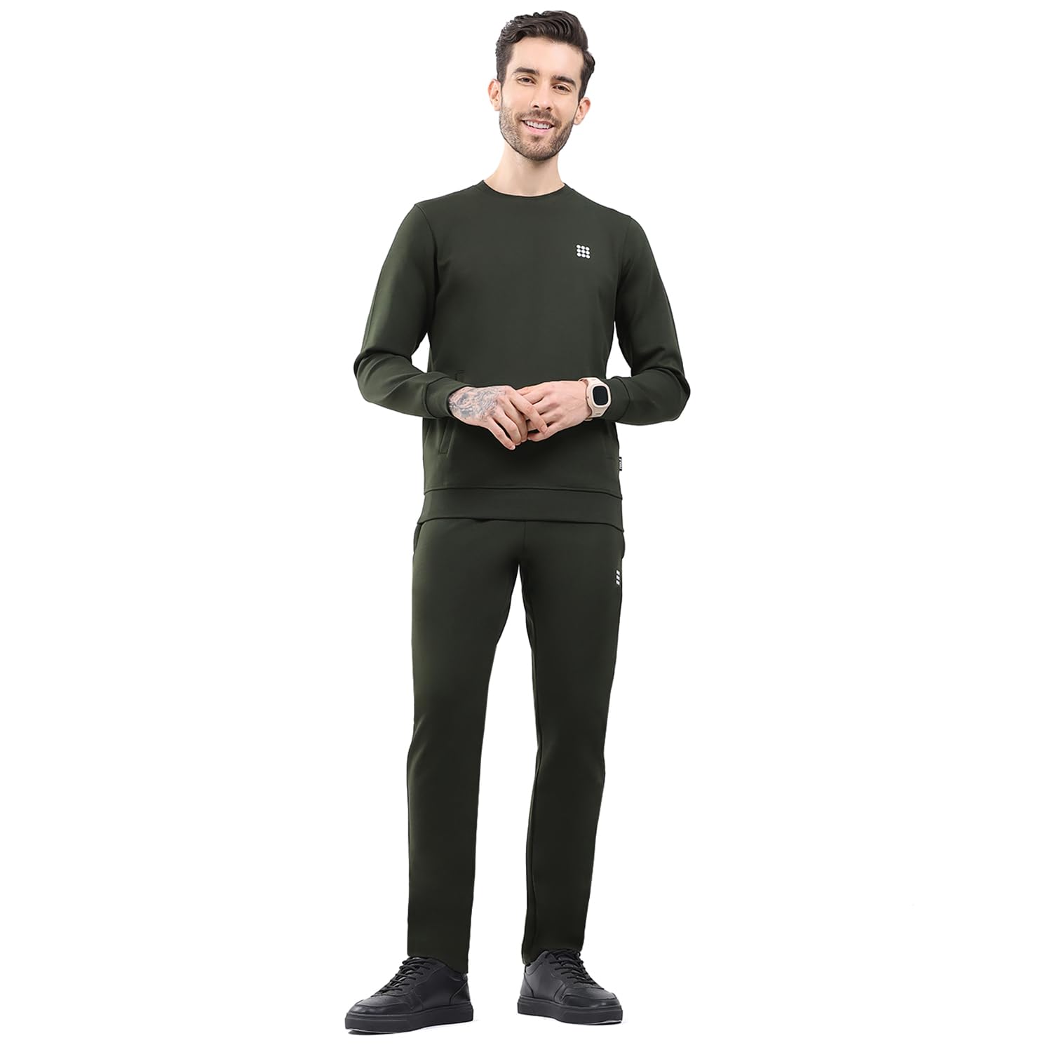 rock.it From House of Monte Carlo Men's Regular Fit Tracksuit | Full Sleeve with Round Neck | Solid Pattern | Stylish & Comfortable Perforamce Sport Suit For Men's Olive XL (Pack Of 1)-picture-36