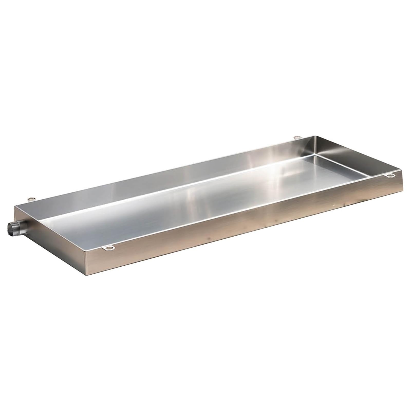 Bandeja Colectora Universal Acero Inoxidable para La Recogida Agua Condensación con Drenaje Apta para Aires Acondicionados Ventana (45x100x5cm)