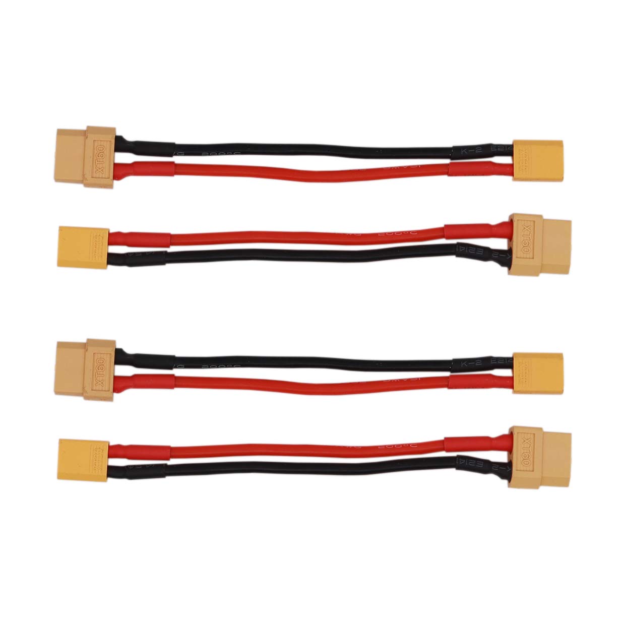 ELFCULB XT60 To XT30 Adapter Cable 4 Pack - 12AWG 6 Inch For RC Drone Lipo Battery
