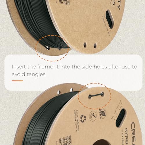Image of Creality Carbon Fiber Filament PLA 1.75mm, Hyper PLA-CF 3D Printer Filament with Matte Finish for 50-300mm /s High-Speed Printing, Dimensional Accuracy+ /-0.03mm (Black, Hyper PLA-CF-2KG)