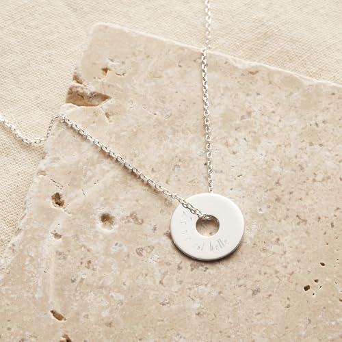 Collier médaille cible personnalisée en argent massif durable