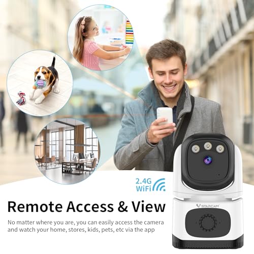 Image of VSTARCAM Indoor Security Camera with Smoke Detection, 2K UHD Smoke Detector Camera, Motion Detection, Auto Tracking, Color Night Vision, 2-Way Audio, Cloud & SD Card Storage(up to 256GB)