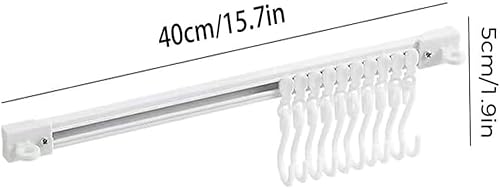 Miniatura 5 de 2 ganchos multifuncionales para riel deslizante, ganchos adhesivos de pared, riel de cocina, estante de utensilios de ahorro de espacio con 10