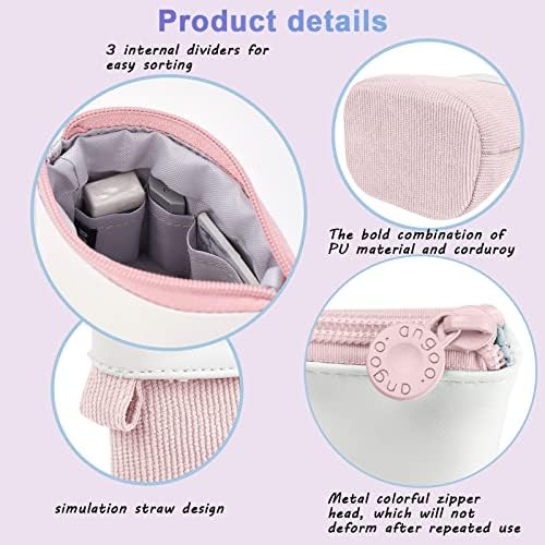 Wellehomi Cute Pencil CaseStanding Pen Holder Telescopic Small Pencil case Slim Special Preppy Pencil Pouch Pop Up Cosmetic Makeup Bag for Girls Student Teen Women Office Middle School (Pink)
