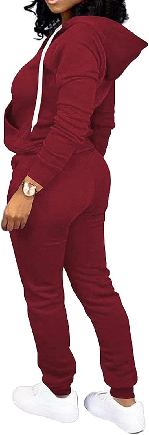 SxClub Two Piece Outfits for Women Casual Sweatsuits Pullover Tracksuit Workout Pants Set