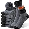 MOSOTECH Chaussettes Chaudes Homme, 5 Paires Chaussettes Thermiques Homme Hiver Épaisses en Éponge, Respirantes et Douces, Idéales pour Randonnée, Travail, Quotidien, Taille 39-45
