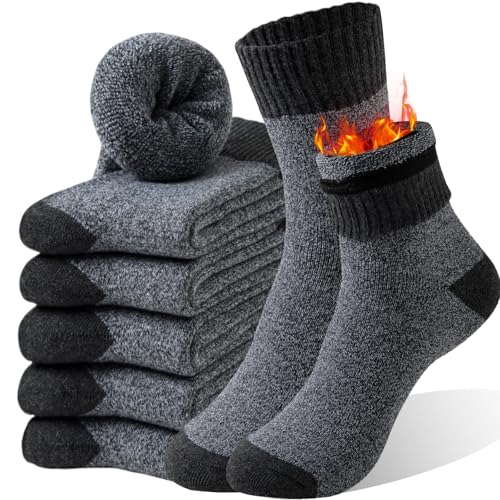 MOSOTECH Thermosocken Herren 5 Paar, Warme Dicke Wintersocken für Männer,...
