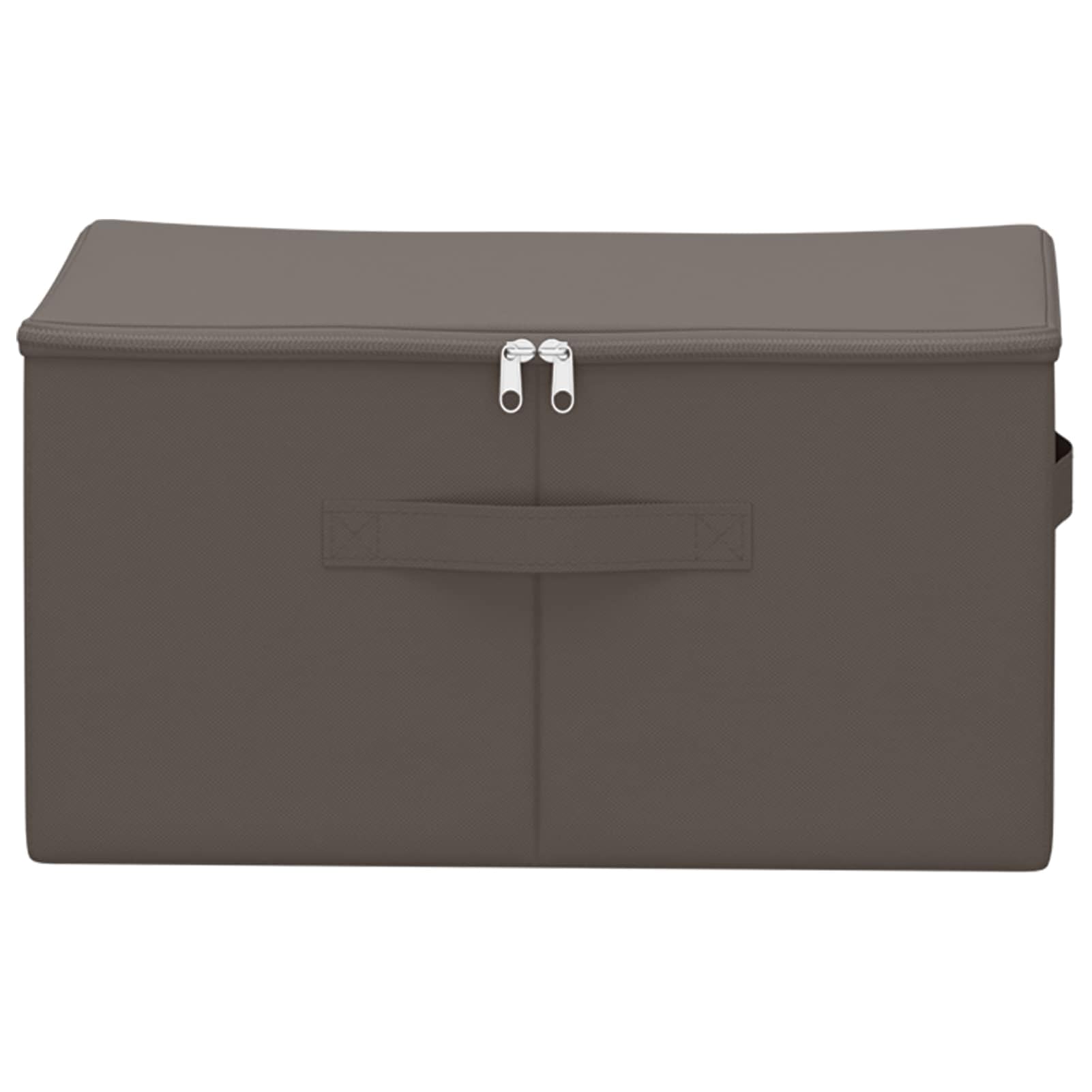 Gecheer Aufbewahrungsbox 24 pcs Grau 43 x 34 x 23 cm Vliesstoff, Faltbare Stoffbox mit Deckel & Verstärkten Griffen Kleiderbox für Schrank Regal Kleidung42024625