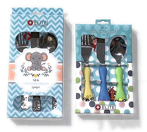 2 Pack de 3 cubiertos infantiles Animales