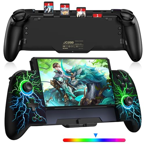 Wireless-Switch-Pro-Controller - One-Piece Joypad Controller Replacement for Nintendo Switch Controller/OLED, Switch Pro Controller with Cool RGB Light/Programmable/Dual Vibration/TURBO/Wakeup