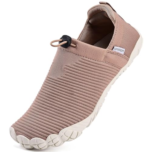 Image of WateLves Water Shoes Womens Mens - Comfortable Lightweight Striped Pattern Barefoot Shoes for Beach Swim Pool Yoga Boating Water Aerobics
