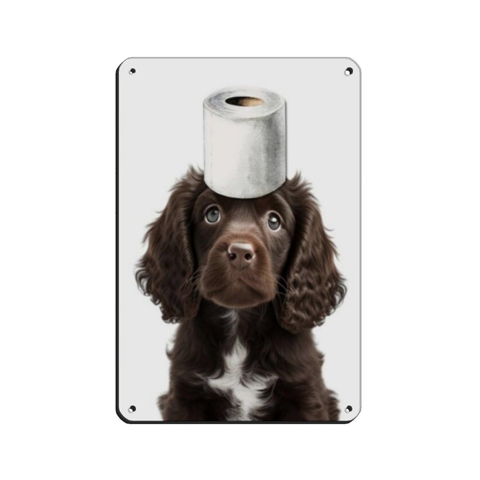 American Water Spaniel Dog Bathroom Art Tin Sign Vintage Metal Pub Club Cafe Bar Home Wall Art Decoration Poster Retro 8x12inch(20x30cm)