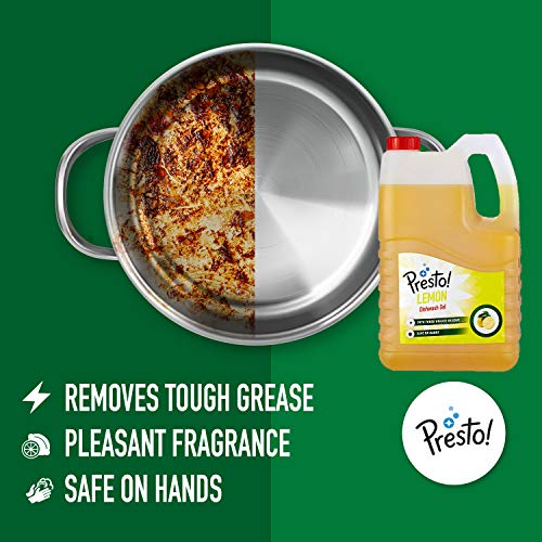 Image of Amazon Brand - Presto! Dishwash Gel - 5 L (Lemon) & Disinfectant Surface Cleaner - 5 L (Citrus) & Disinfectant Surface Cleaner - 5 L (Floral)