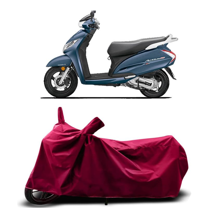 Image of DUFFEL-Two Wheeler Bike Cover Compatible for Activa 125 Fi Bs6 Heat Protectio /UV-Rays /Birds Dropping /DustProof /Waterproof Indoor Outdoor and Parking Full Protection All Variants [MAHROON]