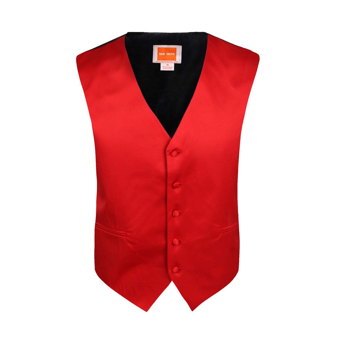 Dan Smith DGEE0020-14 Red Kids Plain Vest Microfiber Presents Idea For Birthday Baby Vest with Matching Bow Tie for Age 14