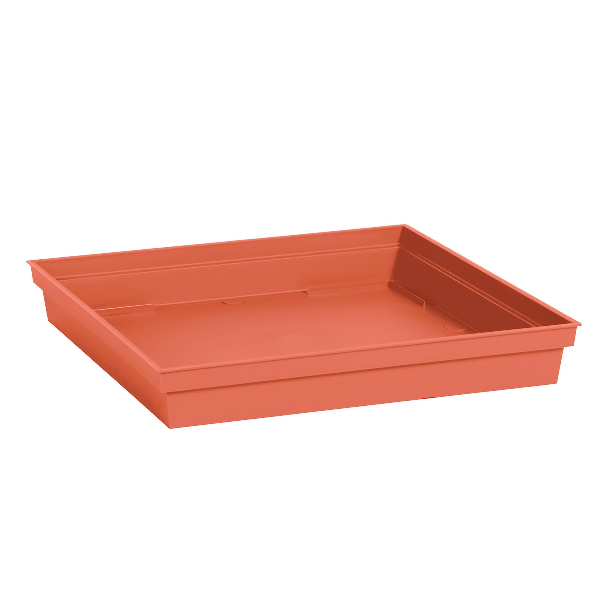 EDA - Square Tuscan saucer 32.5 cm - for Tuscany square flower pots ref 13627-13628 - 13635 and 13639-32.6 x 32.6 x H.4.8 cm - Clay Orange