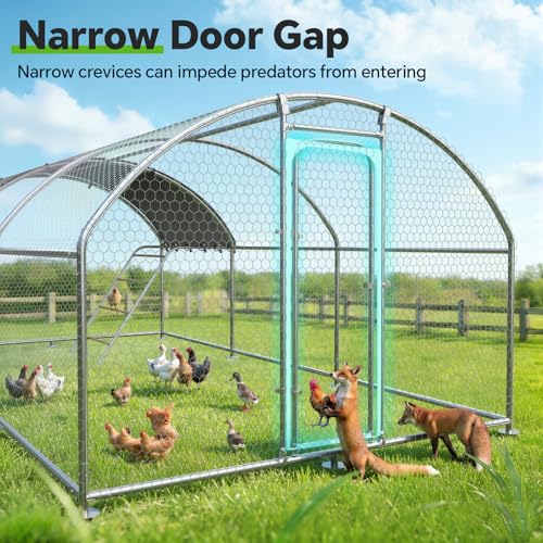 Image of 19.7x9.7 FT Extra Large Metal Chicken Coop, Walk-in Poultry Run