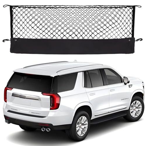 Envelope Style Cargo Net Compatible with Chevrolet Chevy Tahoe, GMC Yukon New 2026 2025 2024 2023 2022 2021 2020 2019 2018 2017 2016 2015 Trunk Car Rear Tailgate Netting