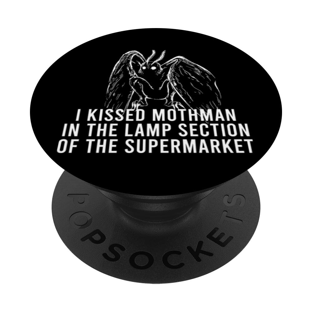 Mothman Cryptid I Kissed Mothman In The Lamp Section PopSockets Adhesive PopGrip