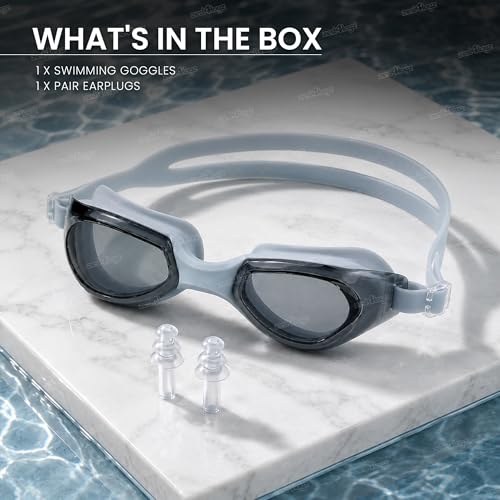 Image of Zest 4 Toyz Swimming Goggles for Kids and Adults with Adjustable Strap Anti-Fog UV Protection Lens Air Tight Comfortable Silicone Frame for Swimming Pool - Grey