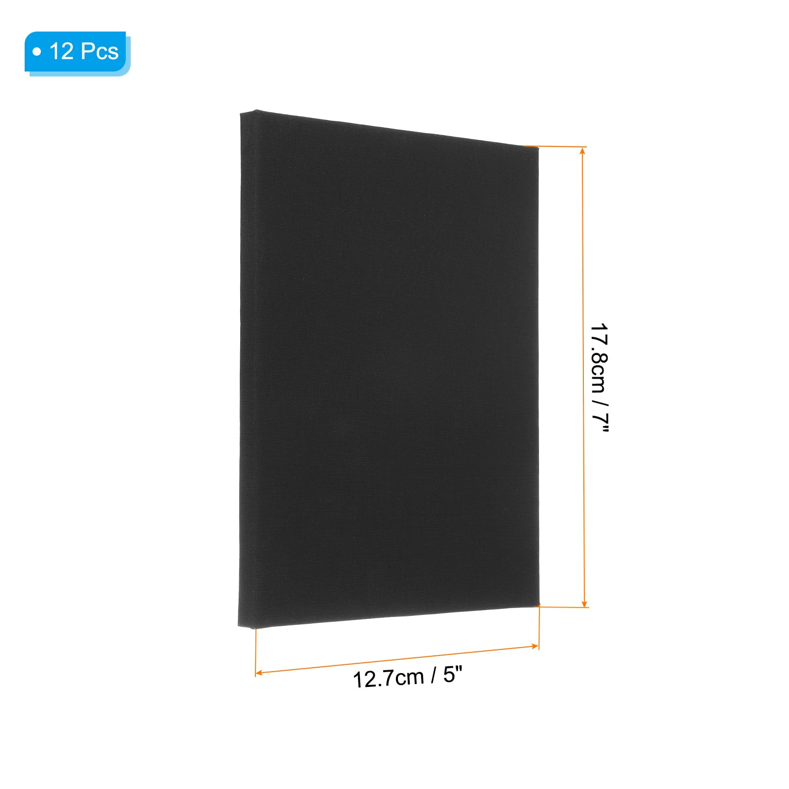 PATIKIL Black Stretched Canvas, 12 Pcs 5" x 7" Large Canvas for Painting Primed Cotton Blank Canvas for Acrylics Oil Watercolor Paints - Image 2