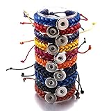 H&PY 10pcs/lot Leather Snap Button Bracelet Handmade Brown Black PU Leather Snap Jewelry Bracelet fo