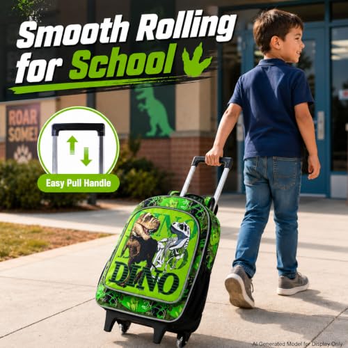 Image of CCJPX Rolling Backpack for Boys, Kids Roller School Bag with Wheels Toddler Wheeled Bookbag Elementary
