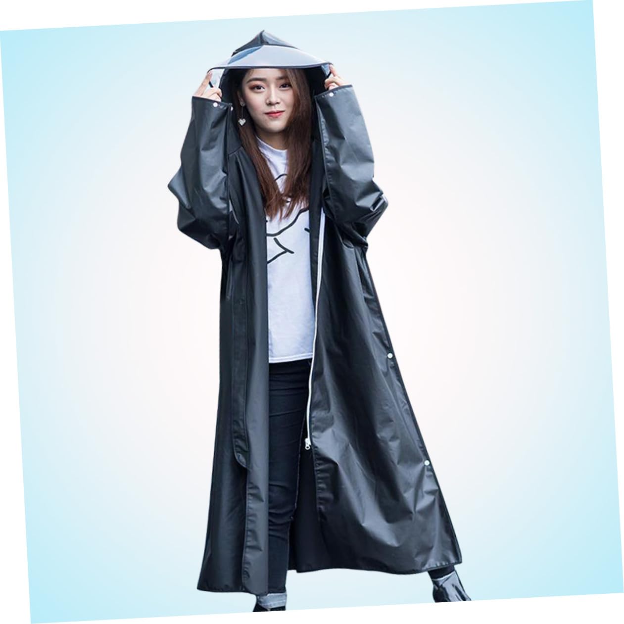 Healeved Engrosado Poncho De Lluvia para Adultos Capucha para Exteriores para Viajes y Escalada Talla XXL Material Eva Grueso