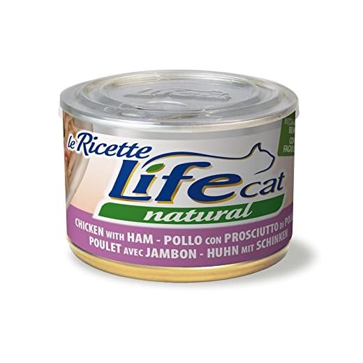 Life Cat 102391 burk recepten med kyckling, skinka och böna, grön, 150 g
