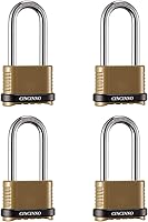 Vista 10 de Cerradura de combinación de 4 dígitos, candado de combinación al aire libre con grillete de acero endurecido, cerraduras con código para cobertizos